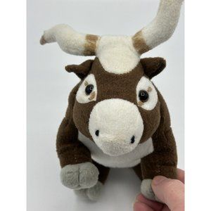 Fiesta Longhorn Steer‎ Bull BIG GUS 8" Plush Brown White Stuffed Animal